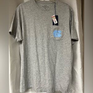 Vineyard Vines Heather Gray Tee with Light Blue Logo